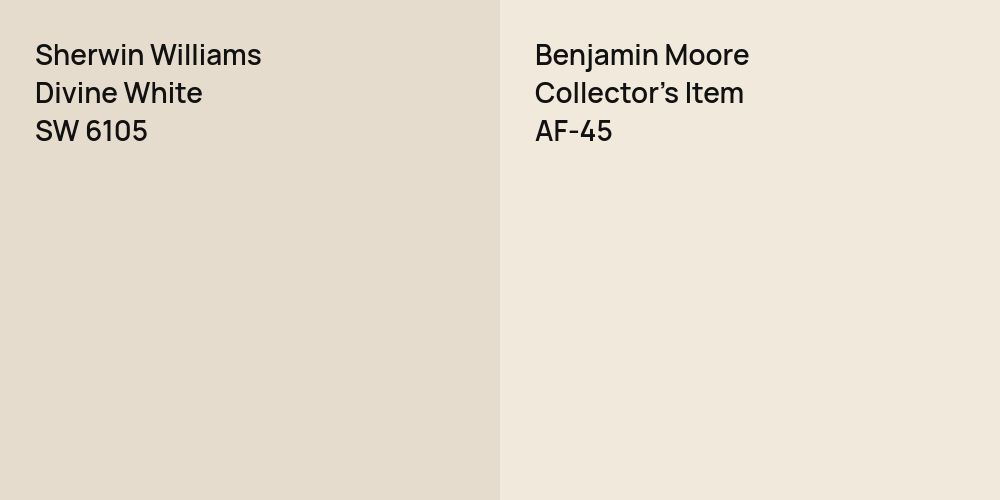 Sherwin Williams Divine White vs. Benjamin Moore Collector's Item