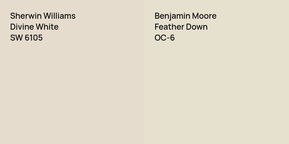 Sherwin Williams Divine White vs. Benjamin Moore Feather Down