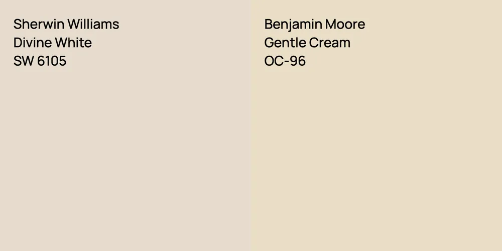 Sherwin Williams Divine White vs. Benjamin Moore Gentle Cream