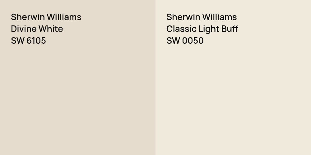 Sherwin Williams Divine White vs. Sherwin Williams Classic Light Buff