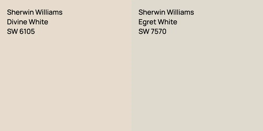 Sherwin Williams Divine White vs. Sherwin Williams Egret White