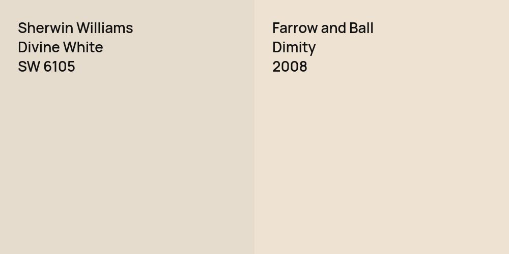 Sherwin Williams Divine White vs. Farrow and Ball Dimity