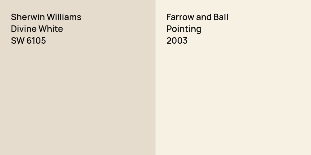 Sherwin Williams Divine White vs. Farrow and Ball Pointing