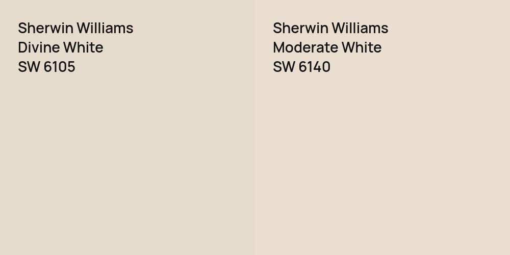 Sherwin Williams Divine White vs. Sherwin Williams Moderate White