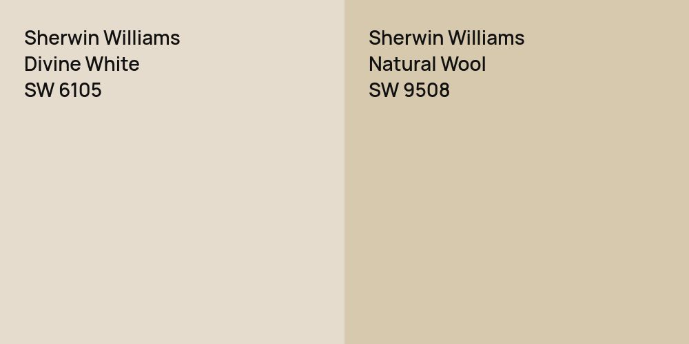 Sherwin Williams Divine White vs. Sherwin Williams Natural Wool