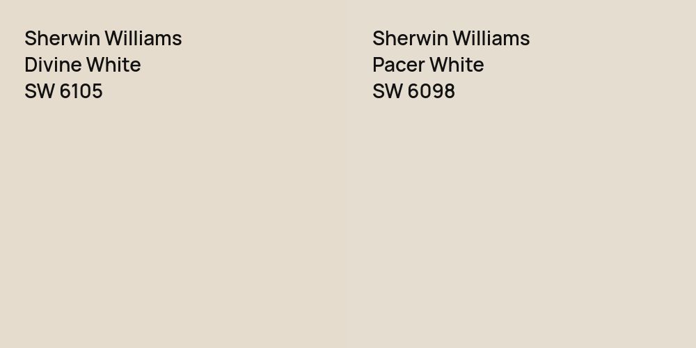 Sherwin Williams Divine White vs. Sherwin Williams Pacer White