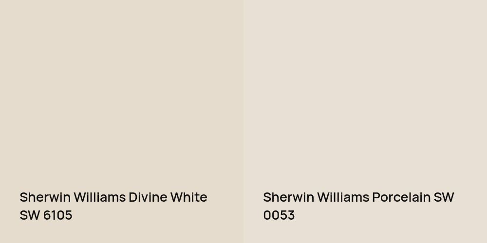 Sherwin Williams Divine White vs. Sherwin Williams Porcelain