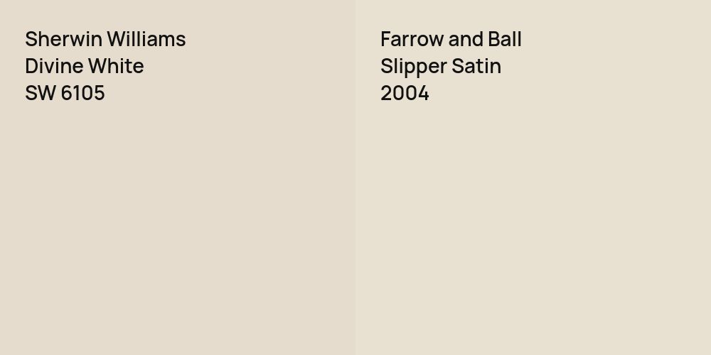 Sherwin Williams Divine White vs. Farrow and Ball Slipper Satin