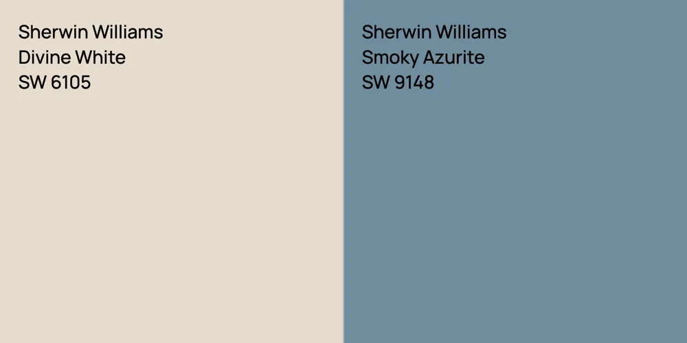 Sherwin Williams Divine White vs. Sherwin Williams Smoky Azurite