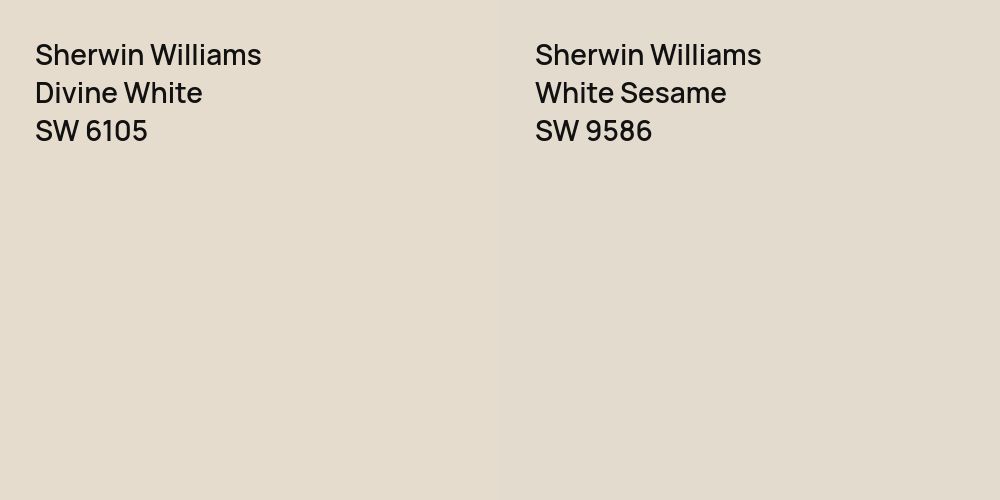 Sherwin Williams Divine White vs. Sherwin Williams White Sesame