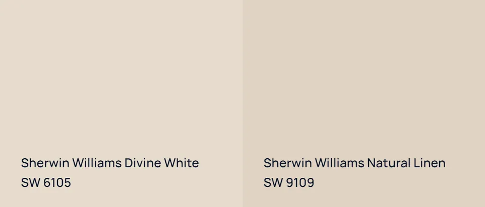 Sherwin Williams Divine White SW 6105 vs Sherwin Williams Natural Linen SW 9109