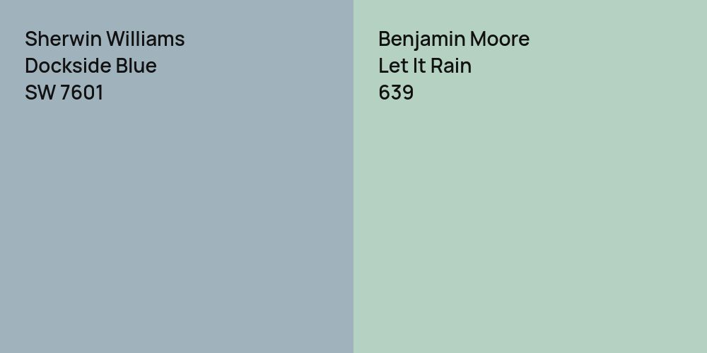 Sherwin Williams Dockside Blue vs. Benjamin Moore Let It Rain