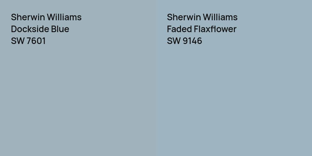 Sherwin Williams Dockside Blue vs. Sherwin Williams Faded Flaxflower