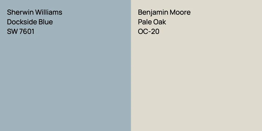 Sherwin Williams Dockside Blue vs. Benjamin Moore Pale Oak