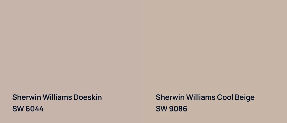 Sherwin Williams Doeskin SW 6044 vs Sherwin Williams Cool Beige SW 9086