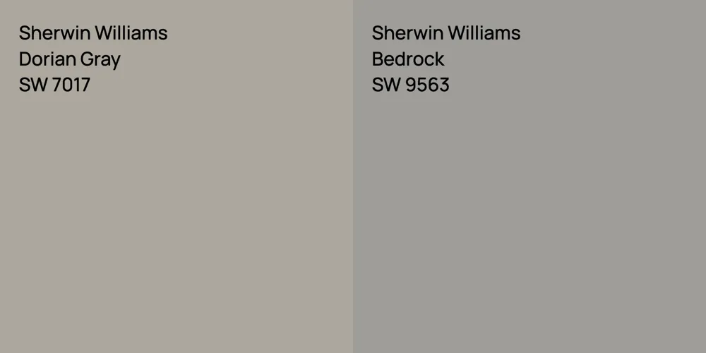 Sherwin Williams Dorian Gray vs. Sherwin Williams Bedrock