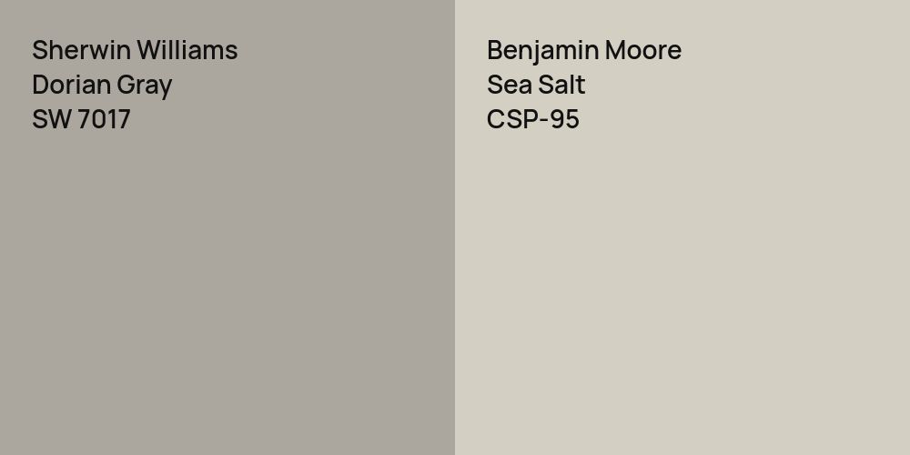 Sherwin Williams Dorian Gray vs. Benjamin Moore Sea Salt