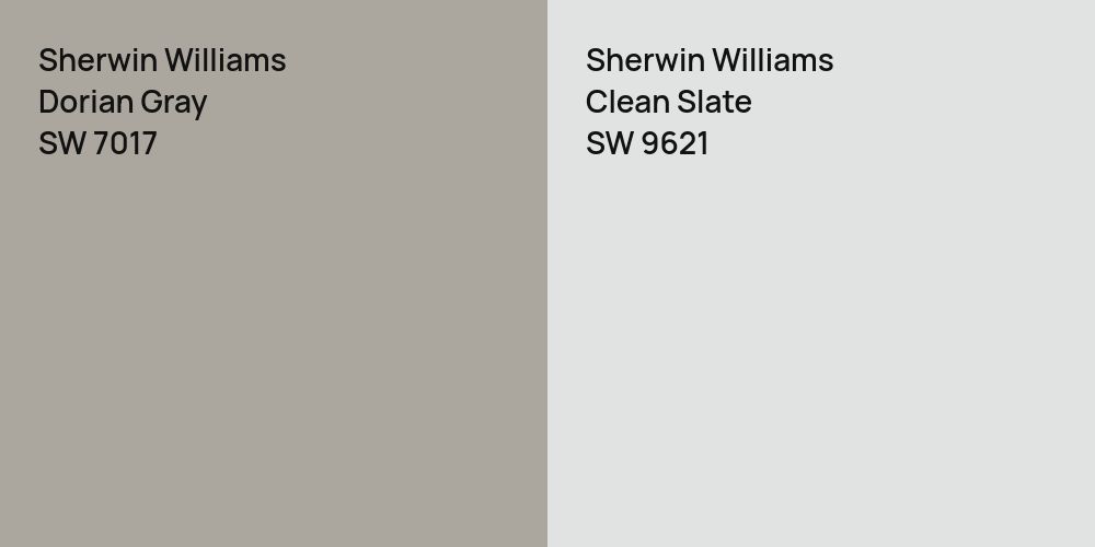 Sherwin Williams Dorian Gray vs. Sherwin Williams Clean Slate