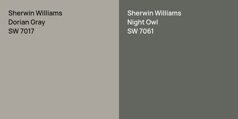 Sherwin Williams Dorian Gray vs. Sherwin Williams Night Owl