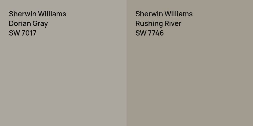 Sherwin Williams Dorian Gray vs. Sherwin Williams Rushing River