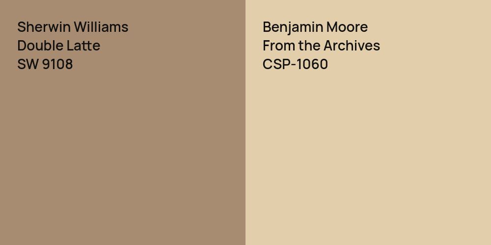 Sherwin Williams Double Latte vs. Benjamin Moore From the Archives