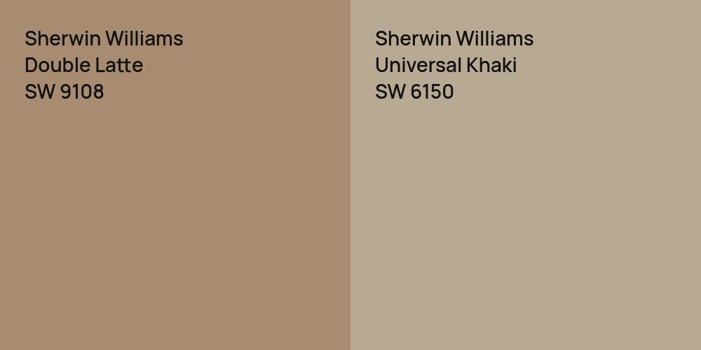 Sherwin Williams Double Latte vs. Sherwin Williams Universal Khaki