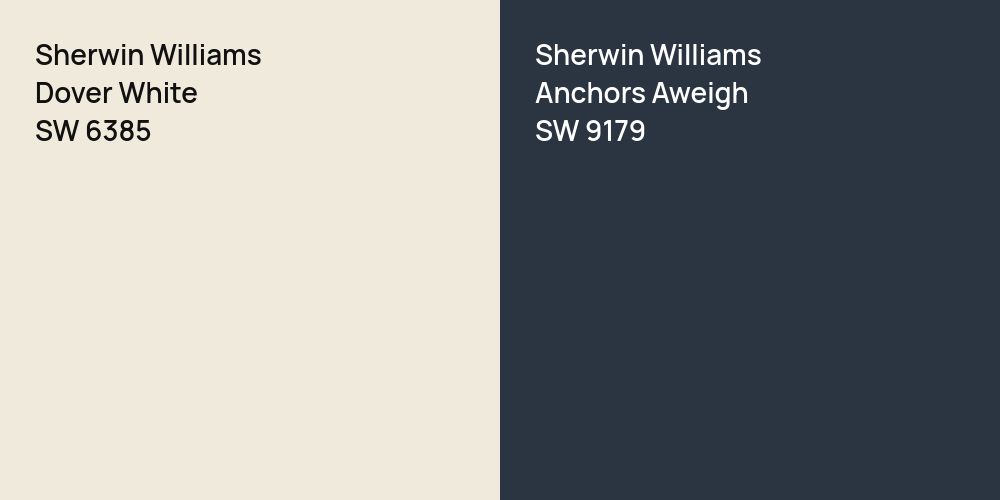 Sherwin Williams Dover White vs. Sherwin Williams Anchors Aweigh