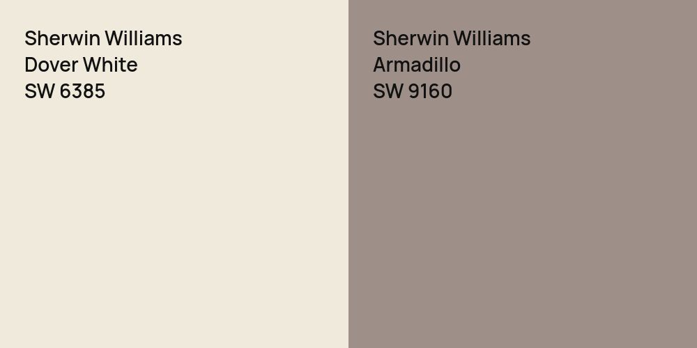 Sherwin Williams Dover White vs. Sherwin Williams Armadillo