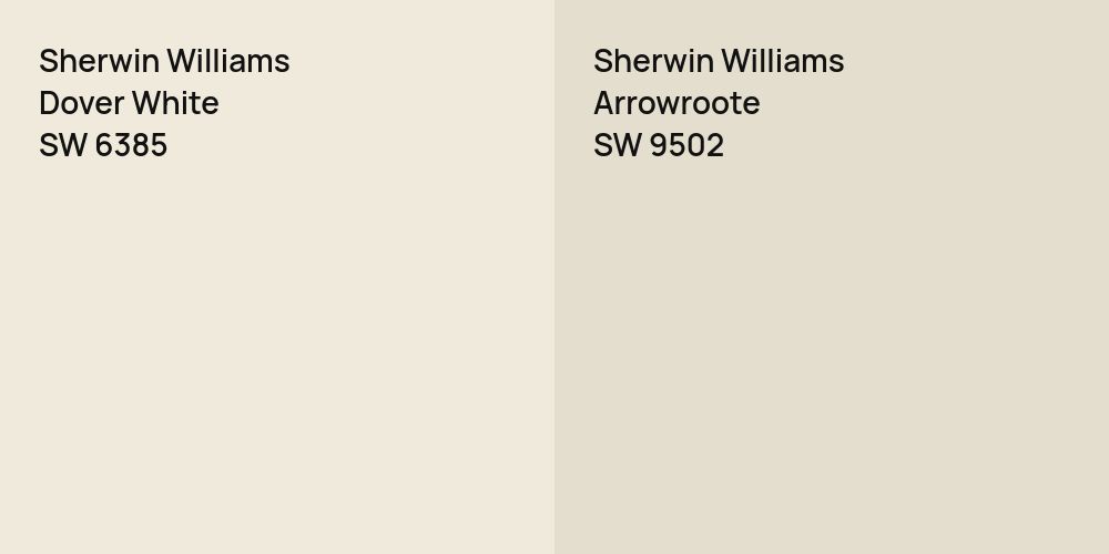 Sherwin Williams Dover White vs. Sherwin Williams Arrowroote