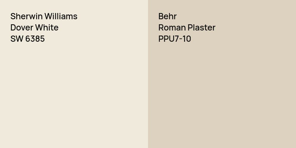 Sherwin Williams Dover White vs. Behr Roman Plaster