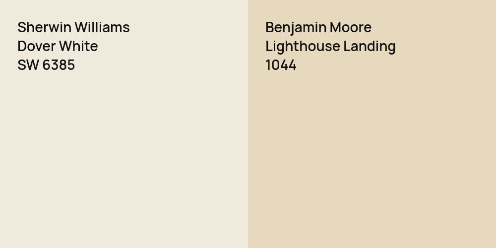 Sherwin Williams Dover White vs. Benjamin Moore Lighthouse Landing