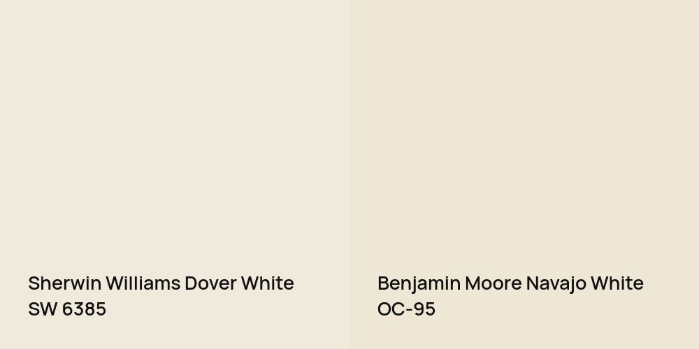 Sherwin Williams Dover White vs. Benjamin Moore Navajo White