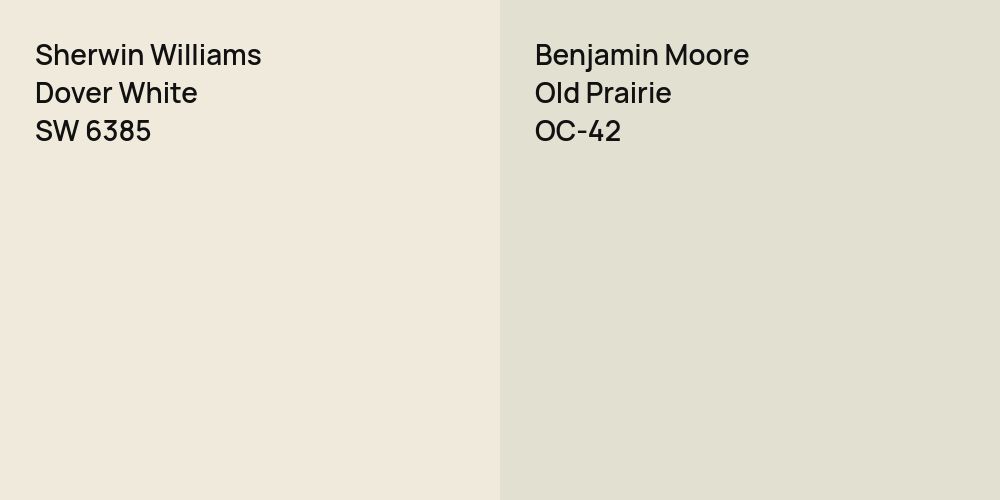 Sherwin Williams Dover White vs. Benjamin Moore Old Prairie