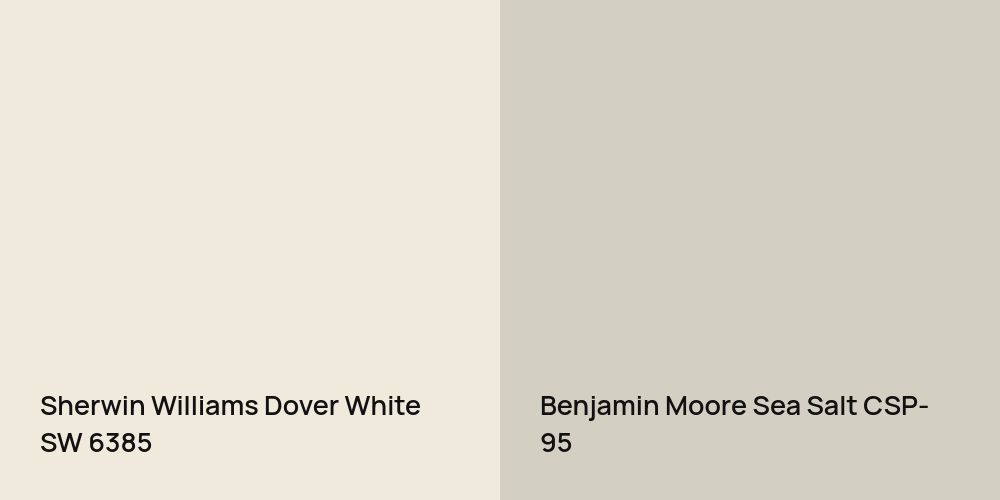 Sherwin Williams Dover White vs. Benjamin Moore Sea Salt