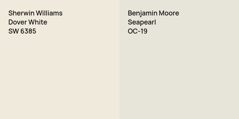 Sherwin Williams Dover White vs. Benjamin Moore Seapearl