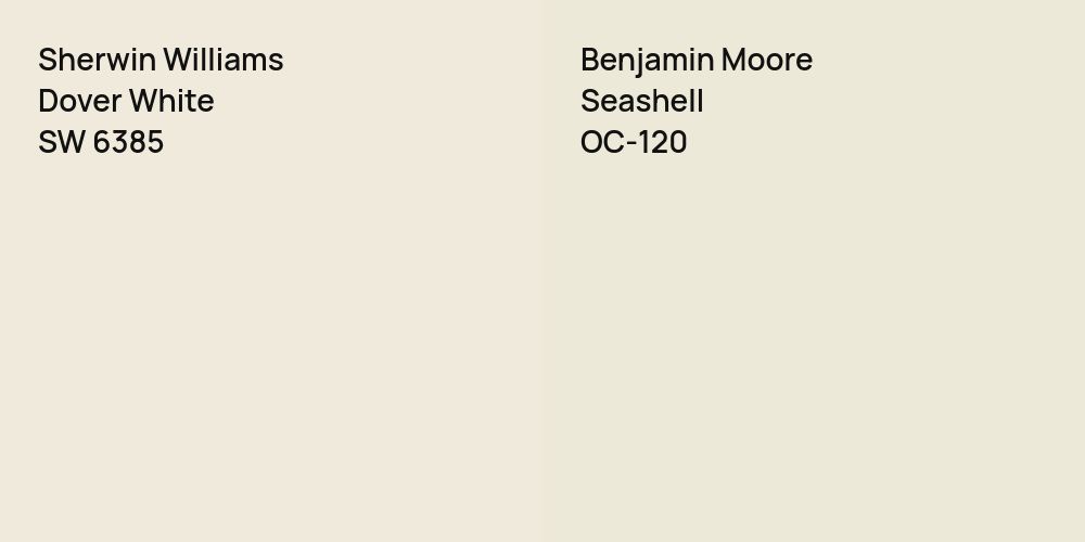 Sherwin Williams Dover White vs. Benjamin Moore Seashell