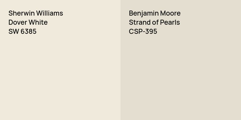 Sherwin Williams Dover White vs. Benjamin Moore Strand of Pearls