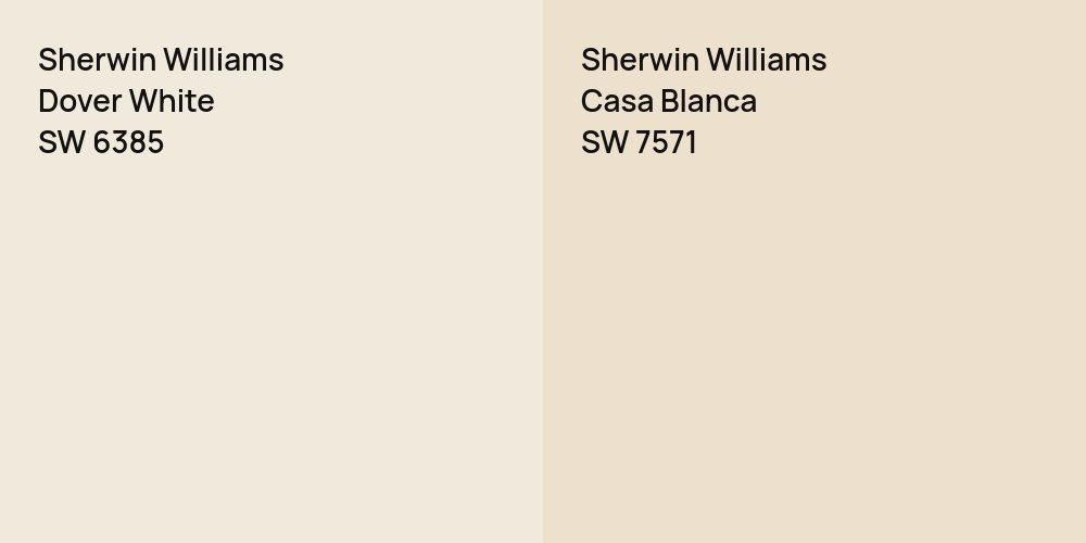 Sherwin Williams Dover White vs. Sherwin Williams Casa Blanca