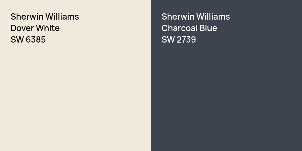 Sherwin Williams Dover White vs. Sherwin Williams Charcoal Blue