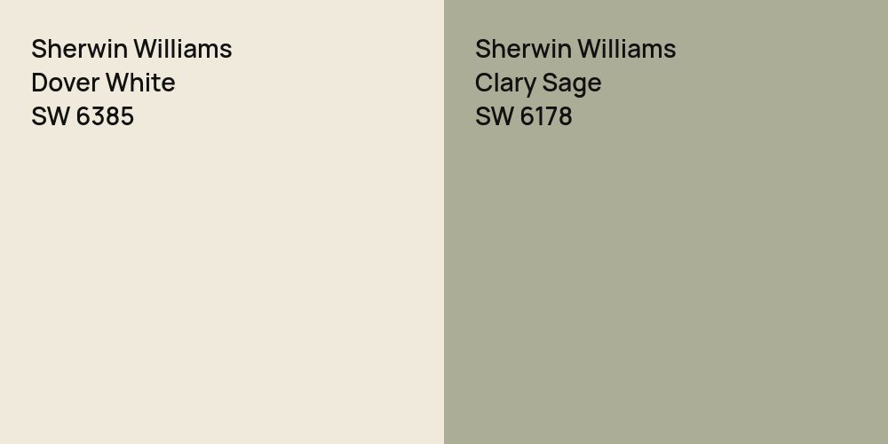 Sherwin Williams Dover White vs. Sherwin Williams Clary Sage