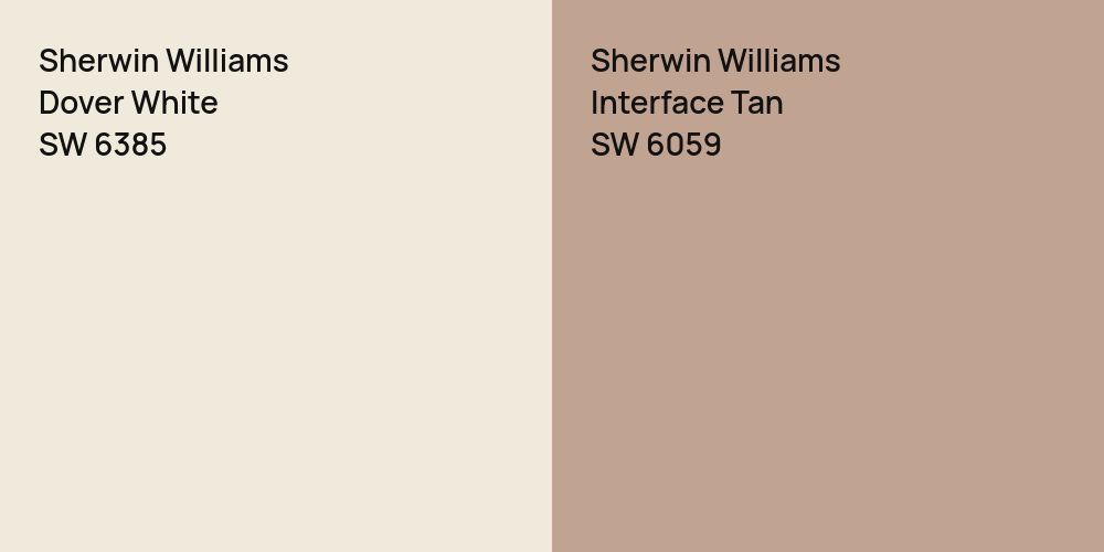 Sherwin Williams Dover White vs. Sherwin Williams Interface Tan