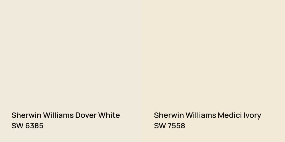 Sherwin Williams Dover White vs. Sherwin Williams Medici Ivory