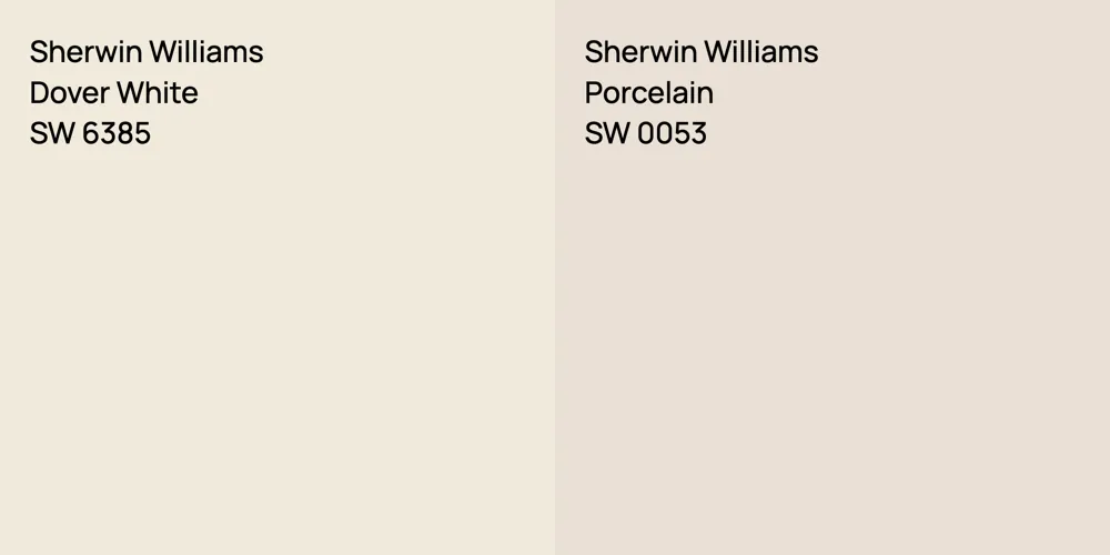 Sherwin Williams Dover White vs. Sherwin Williams Porcelain