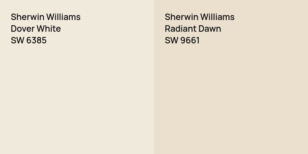 Sherwin Williams Dover White vs. Sherwin Williams Radiant Dawn