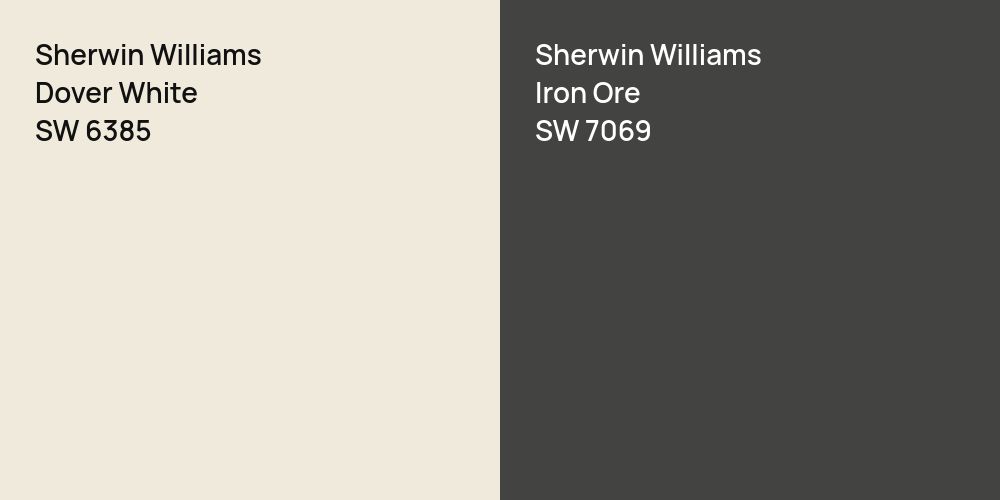 Sherwin Williams Dover White vs. Sherwin Williams Iron Ore