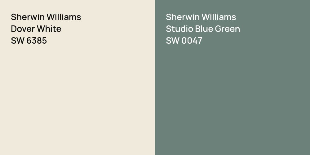 Sherwin Williams Dover White vs. Sherwin Williams Studio Blue Green