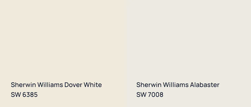 Sherwin Williams Dover White SW 6385 vs Sherwin Williams Alabaster SW 7008