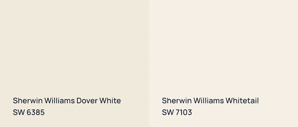 Sherwin Williams Dover White SW 6385 vs Sherwin Williams Whitetail SW 7103
