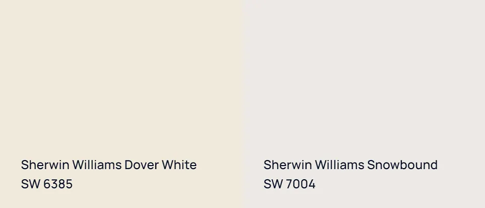 Sherwin Williams Dover White SW 6385 vs Sherwin Williams Snowbound SW 7004