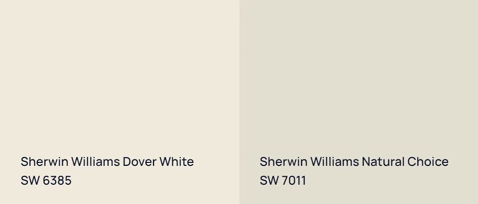 Sherwin Williams Dover White SW 6385 vs Sherwin Williams Natural Choice SW 7011